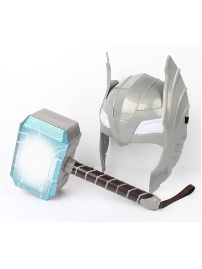 Disney Creative Luminous Sounding Thor Hammer Mask Thor Action Doll Cosplay Thor Luminous Mask Toy Gift Animation Accessory