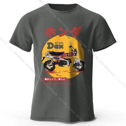 Retro Bike Art T-Shirt 100% Premium Cotton Slim Fit Hand Painted Motorcycle Graphic Tee for Riding Enthusiasts
