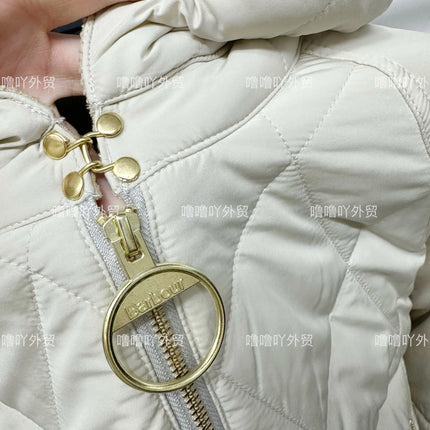 B@r Milby Barbour Ladies Classic Rhombus Plaid Quilted Cotton Jacket Warm Jacket