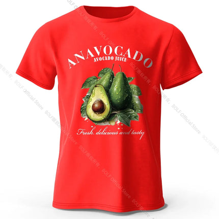 100% Cotton Fresh Avocado Tee - Minimalist Fruit Design Soft Comfortable Basic Top for Casual Everyday Wear