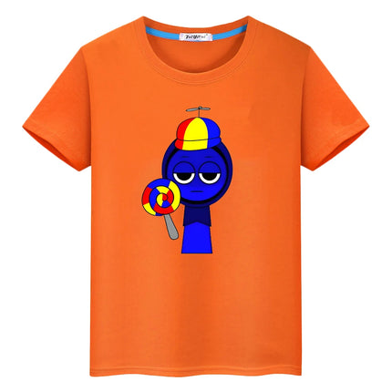 Sprunki print t shirt for kids boy 10year 100%Cotton anime Short Tops y2k one piece Sprunki Cute Tees pride tshirt girls clothes