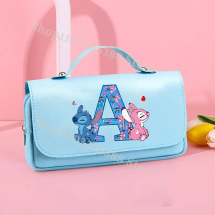 Disney Stitch High-capacity Pencil Case Students Letter A-Z Printed Pen Bags Boys Girls Stationery Storage Box School Supplies