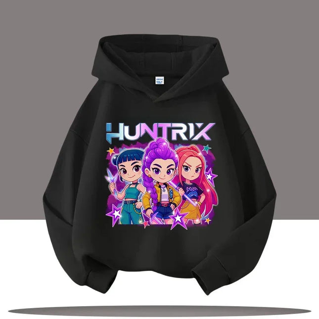 KPop Demon Hunters Hoodies Baby Girl Boy Clothes Fashion Casual Hooded Sweatshirts K-Pop Demon Hunters Pullover Kids Outfits Gif
