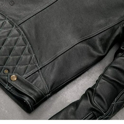 Tcyeek Genuine Leather Jacket Men Top Layer Cowhide Coats Spring Autumn Leather Coat Mens Moto & Biker Jackets Jaqueta Masculina