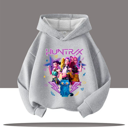 KPop Demon Hunters Hoodies Baby Girl Boy Clothes Fashion Casual Hooded Sweatshirts K-Pop Demon Hunters Pullover Kids Outfits Gif