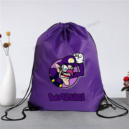 Super Mario Drawstring Bag for Men Women Anime Cartoon Portable Shopping Bags Fashion Simple Handbag Fitness Yoga Storage Pouch