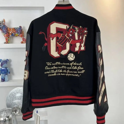 Fashion Embroidered Varsity Jacket Men Streetwear Bomber Jacket Baseball Coat Streetwear Men Clothing Oversized Coats