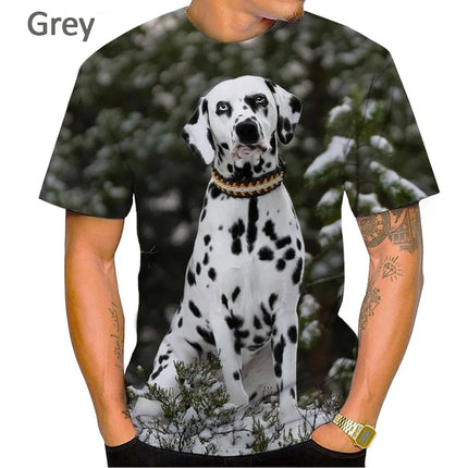 2022 Animal Dalmatian 3D Men's T-Shirt Fashion Dog Cute Aalmatian Shiba Inu Unisex Casual Streetwear Shirt