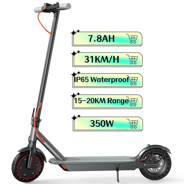 JUICEASE Smart APP Electric Scooter 8.5" Solid Tire 350W 7.8/10.5AH Battery Foldable Electric Kick Scooter 15-35KM Max Range