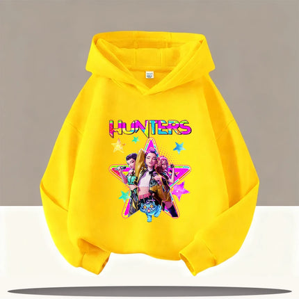 KPop Demon Hunters Hoodies Baby Girl Boy Clothes Fashion Casual Hooded Sweatshirts K-Pop Demon Hunters Pullover Kids Outfits Gif