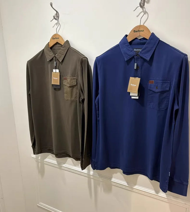 B@r Autumn And Winter Long-sleeved T-shirt With Patch Pockets On The Chest