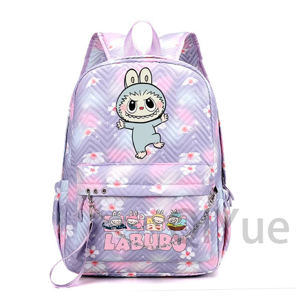 Cute Cartoon Backpack Teenager Girl Zimomo Knapsack Mokoko Charm Junior Student Casual Commute Back To School Waterproof Bags