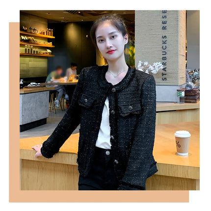 Jielur Autumn New Sweet Ladies Elegant Women Jackets Solid Street Fashion Jackets Woman Black Casual Loose Slim Coats Female