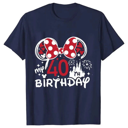 Happy Birthday Female Clothing My 40 Th Brithday T-Shirt Y2k Funny Graphic Print Cotton Tops Short Sleeve Tee Streetwear Tshirts