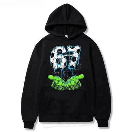 Bruh 67 Six Seven Funny Brainrot Meme Children's Hoodie Boys Girl Hooded Pullover Hiphop Streetwear Soft Casual Warm Sweatshirt