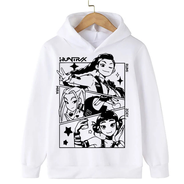 Halloween KPop Demon Hunters Hoodies Children Clothes Kid Girl Boy Cartoon Sweatshirt Hoody Baby Casual Top Streetwear