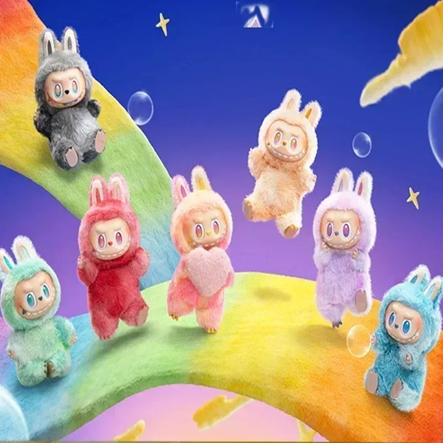 Labubuv3 series heartbeat macaroon face monster face blind box PVC desktop decoration cute doll birthday gift for children.