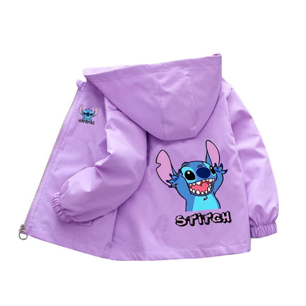 Kids labubu Clothes Autumn Baby Boys Girls Jacket Fashion Cartoon Stitch Print Outerwear for Kids Clothes Children Summer Coat
