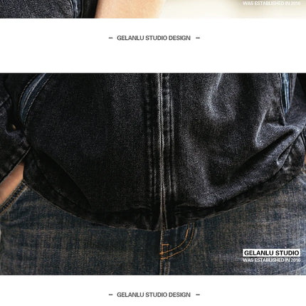 2024 Spring and autumn tide brand American vintage to do old denim coat men casual cargo jacket men