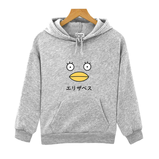 Elizabeth Gintama Duck Pullover Kawaii Hoodies for Teen Girls Yellow Sweatshirt Kids Baby Boys Clothes Children Costume Outfits