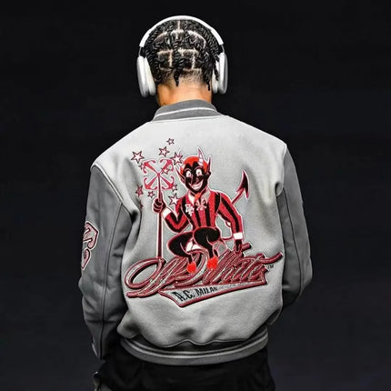 Fashion Embroidered Varsity Jacket Men Streetwear Bomber Jacket Baseball Coat Streetwear Men Clothing Oversized Coats