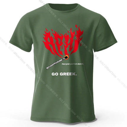 Retro Hand Drawn Match Fire T-Shirt 100% Premium Cotton Slim Fit Artistic Flame Graphic Tee for Men and Teens