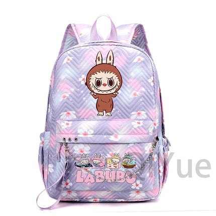 Cute Cartoon Backpack Teenager Girl Zimomo Knapsack Mokoko Charm Junior Student Casual Commute Back To School Waterproof Bags