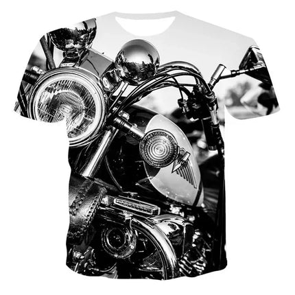 New Heavy Duty Motorcycle Harley Printed T-shirt 3D Men's and Women's Fashion Outdoor Sports T-shirt Summer Casual Cool Personal
