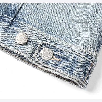 SIMWOOD 2025 Spring New Oversize 12.5oz Classical Denim Jackets Men Washed Vintage Casual Jacket