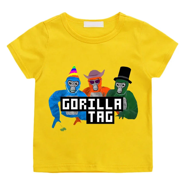 New Game Gorilla Tag T Shirt Kids 2024 Summer Cartoon Monke Clothes Toddler Girls Cotton T-shirtTeenager Boys Short Sleeve Tops
