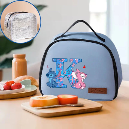 Anime Stitch Lunch Bags Disney Fashion Aluminum Foil Insulated Box Picnic Portable Keep Fresh Handbag Food Storage Bento Pouch
