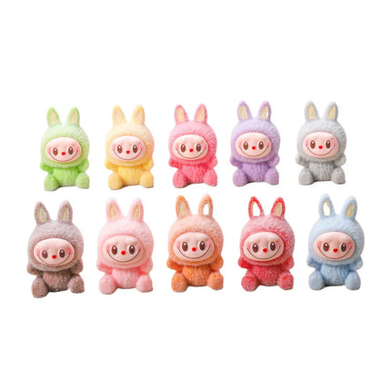 Mini Labubu Doll Macaron Plush Cute Mini Doll Anime Figurine Model Ornament Cute Blind Bag Keychain Pendant Mystery Box Gifts