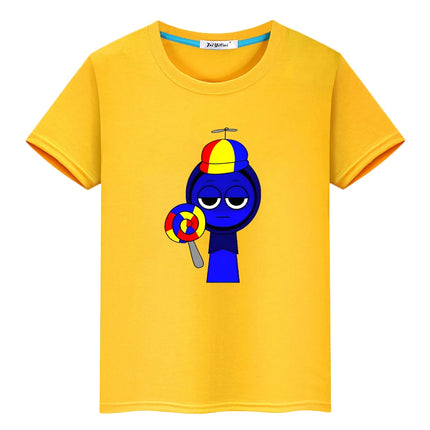 Sprunki print t shirt for kids boy 10year 100%Cotton anime Short Tops y2k one piece Sprunki Cute Tees pride tshirt girls clothes