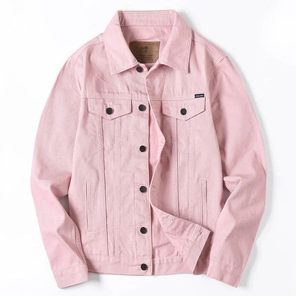 Men Cargo Casual Denim Jackets Slim Solid Color Outwear Coats For Male Size M-3XL