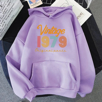 Premium hoodie New Autumn And Winter Fashion Long Sleeve Funny Vintage 1979 Printed Hoodies Casual Loose Sweatshirt Oversized