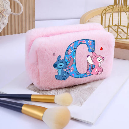 Disney Stitch Plush Cosmetic Bag for Women Anime Cartoon Fashion Makeup Pouch Girls Cosmetics Storage Bags Washing Handbag Gifts