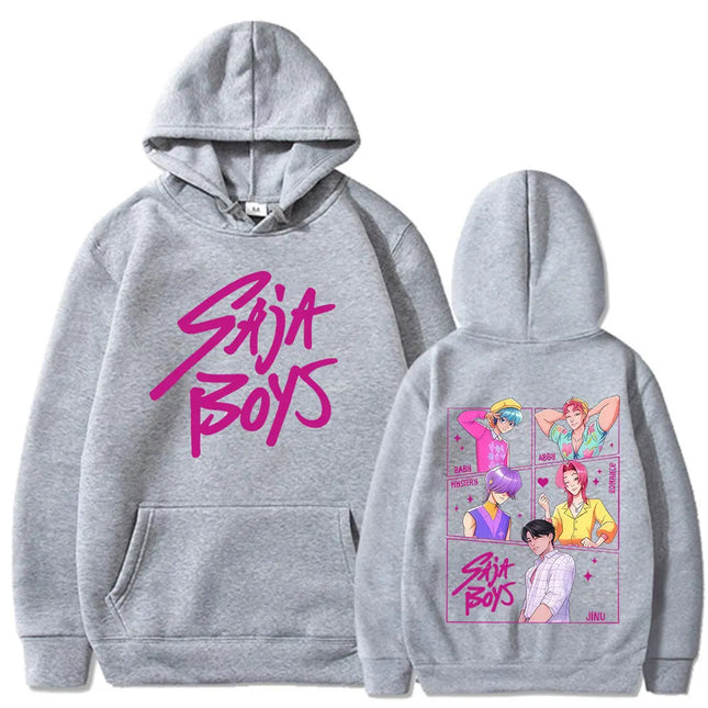 KPop Demon Hunters Movie Saja Boys Hoodies Men Women Fleece Warm Casual Hooded Sweatshirt Fashion Hip Hop Oversized Pullovers