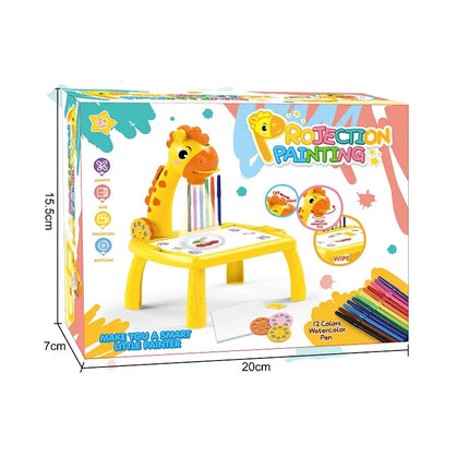 Children led projector drawing table toy painting set table educational board learning tools painting toys for children