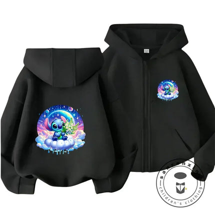 Children's Clothing Stitch Cartoon Hoodie+pant Boys Girls Casual Long Sleeved Sweatshirts 2 13 Years Old Kids Casual TOPS