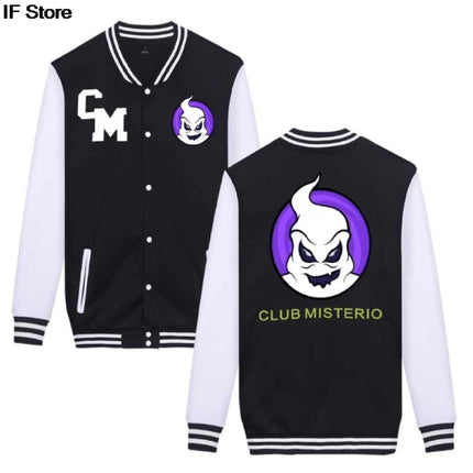 2025 CLUB MISTERIO Men's Women's Baseball Jacket – Popular Spanish Podcast Edition Hip Hop Streetwear Spring Trendy Men Jackets