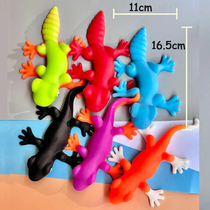 Cartoon TPR Stretchy Lizard Toy Simulation Lizard Colorful Squishy Toy Soft Stress Relief Squeeze Fidget Toy Children
