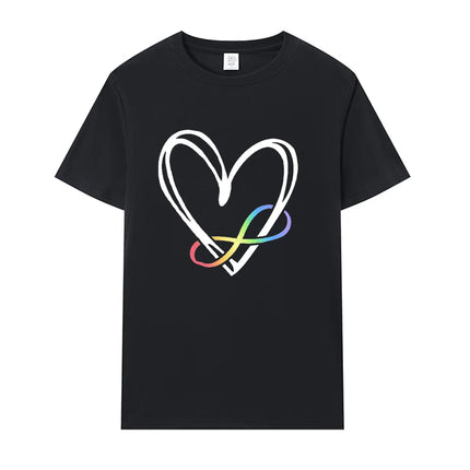 Women Short Sleeve Tee Clothing Ladies Fashion Y2k Graphic T-Shirt Autism Infinity Symbol Summer Loose Tshirt Neurodiversity Tee