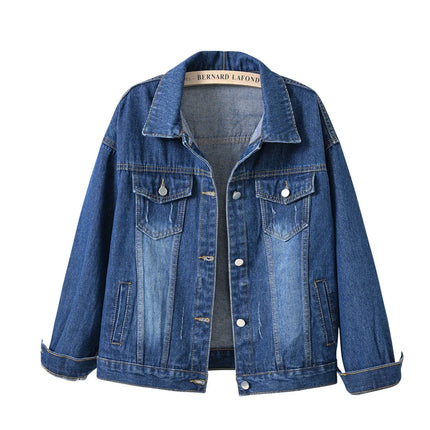 Pure Color Women's Denim Jacket Single-breasted Lapel Coat Fashion Casual Tops Green Black Red Blue Outerwear Female Overcoat
