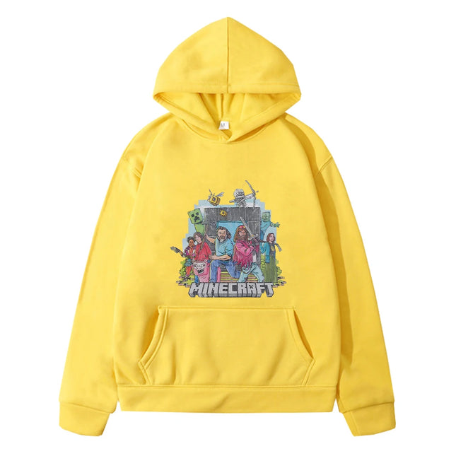 Minecraft print Autumn Kawaii hoodies Fleece sweatshirt boy pullover Cartoon anime hoodie jacket y2k sudadera kids clothes girls