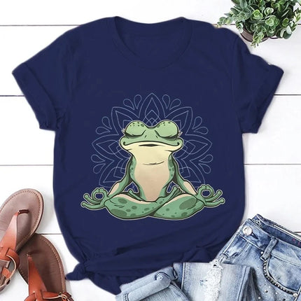 Frog Yoga Printing T Shirt Men Women T-Shirt Harajuku T Shirt Unisex Fashion Summer Tshirts Ladies Oversized O-Neck Tops Tee