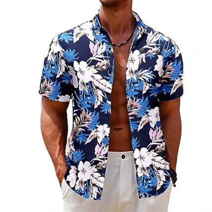 New arrival shirts men business beauty casual 3D printed short sleeve shirts party street vacation spring and summer lapel short