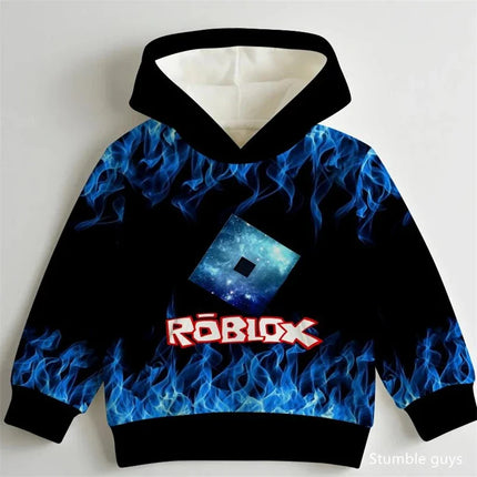 Loose Fit 3D Roblox Hoodie Kids 3-14Y Spring Autumn Boys Clothes Girls Outfit