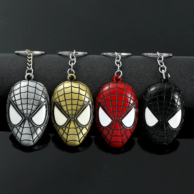 Marvel Spiderman Keychain Y2k Anime Avengers Alloy Spider Mask Keyrings Boys Men's Pendant Key Chain Jewelry Accessories Gift