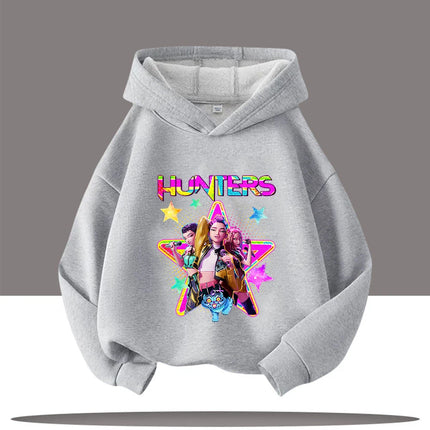 KPop Demon Hunters Hoodies Baby Girl Boy Clothes Fashion Casual Hooded Sweatshirts K-Pop Demon Hunters Pullover Kids Outfits Gif