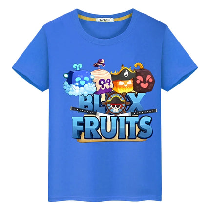 New Game Blox Fruits 100%Cotton t shirt for kids boy 10years anime Tees Short Tops pride tshirt y2k one piece kids clothes girls